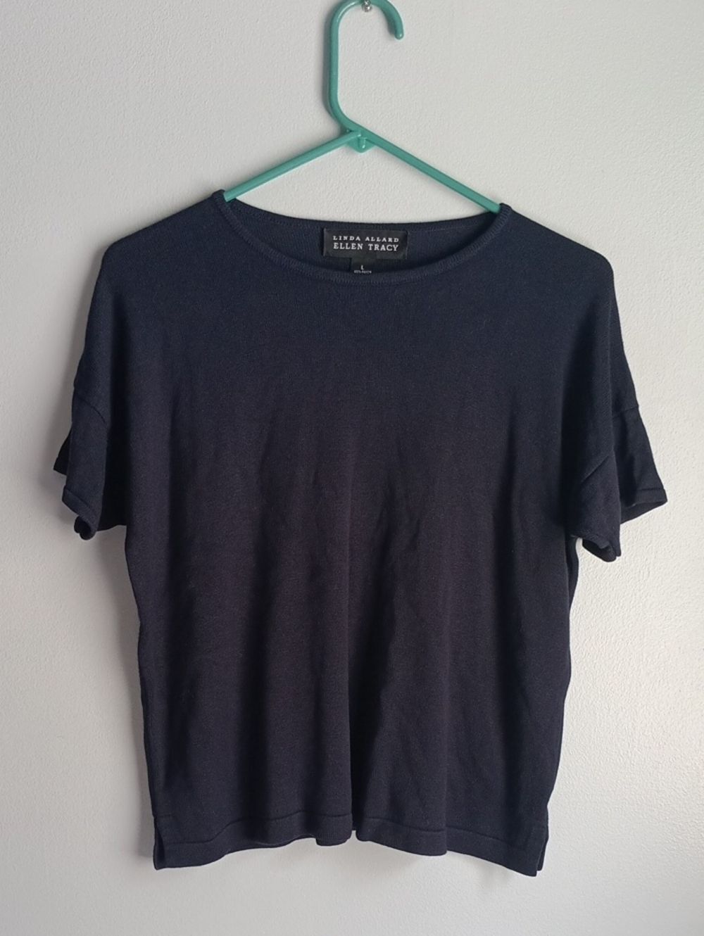Ellen Tracy Navy Short Sleeve Knit Tee